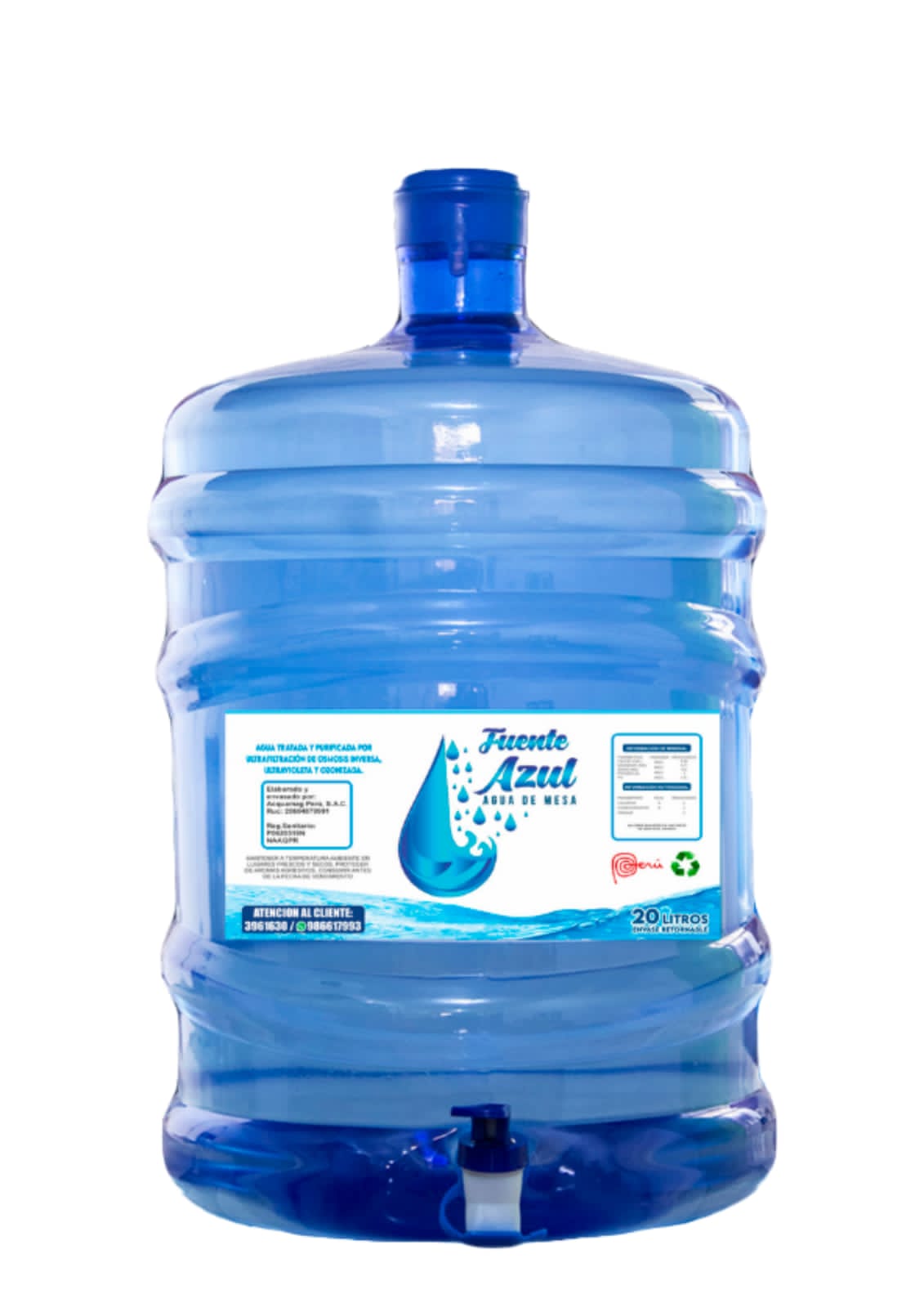 Agua FUENTE AZUL 20lt. con caño – AG BUSINESS – Distribuidor de